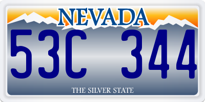 NV license plate 53C344