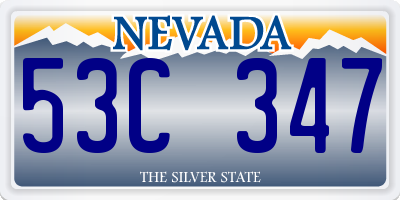 NV license plate 53C347