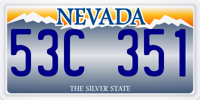 NV license plate 53C351