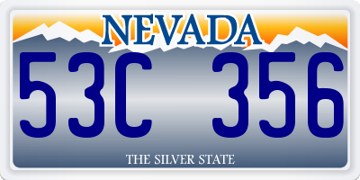 NV license plate 53C356