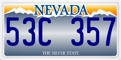 NV license plate 53C357