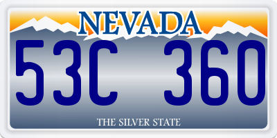 NV license plate 53C360