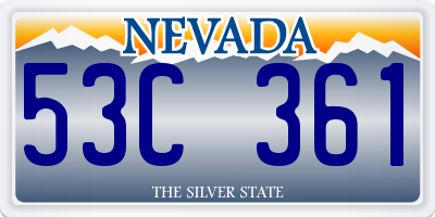 NV license plate 53C361