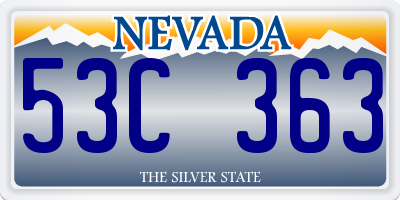 NV license plate 53C363