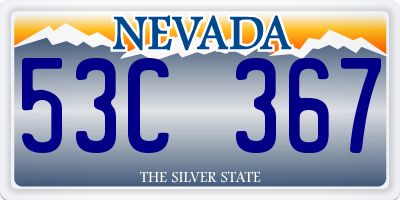 NV license plate 53C367