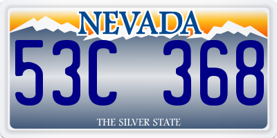 NV license plate 53C368