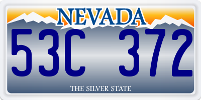 NV license plate 53C372