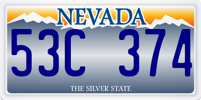 NV license plate 53C374