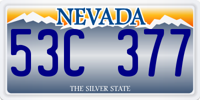 NV license plate 53C377