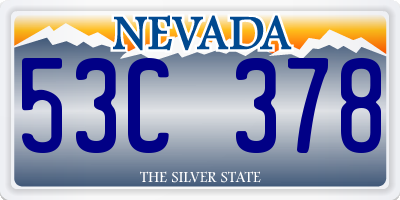 NV license plate 53C378