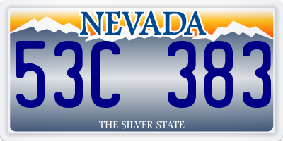 NV license plate 53C383