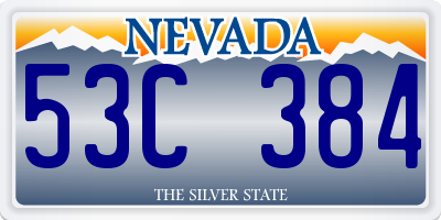 NV license plate 53C384