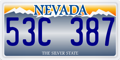 NV license plate 53C387