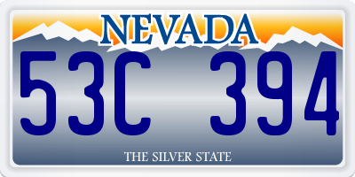 NV license plate 53C394