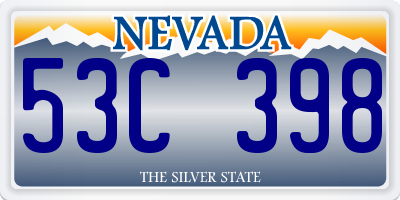 NV license plate 53C398