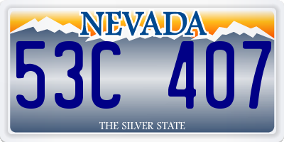 NV license plate 53C407