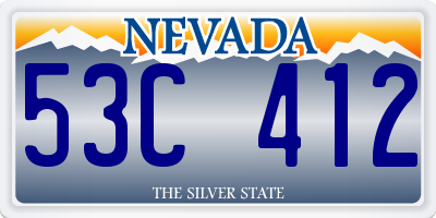 NV license plate 53C412