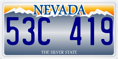 NV license plate 53C419