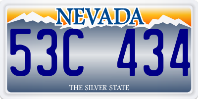 NV license plate 53C434