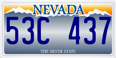 NV license plate 53C437