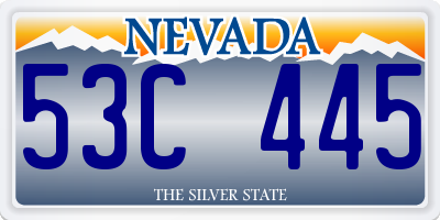 NV license plate 53C445