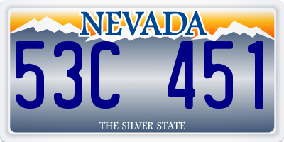 NV license plate 53C451