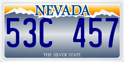 NV license plate 53C457
