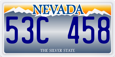 NV license plate 53C458