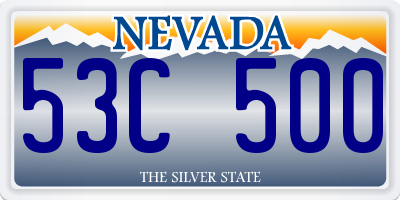 NV license plate 53C500