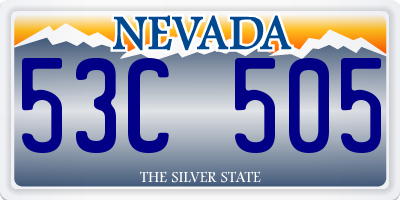 NV license plate 53C505