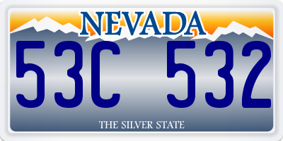 NV license plate 53C532