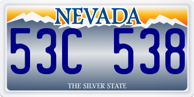 NV license plate 53C538