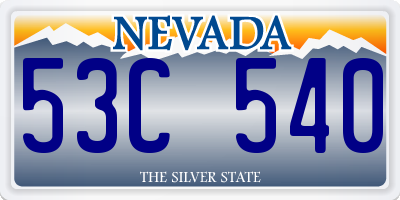 NV license plate 53C540