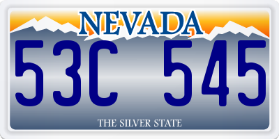 NV license plate 53C545