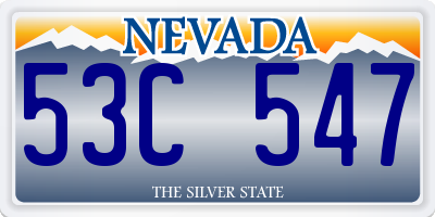 NV license plate 53C547