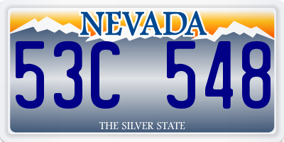 NV license plate 53C548