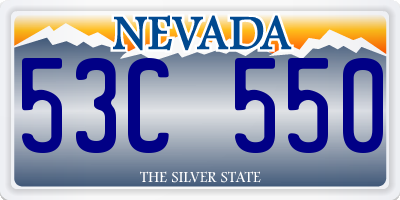 NV license plate 53C550