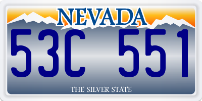 NV license plate 53C551