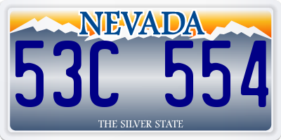 NV license plate 53C554