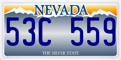NV license plate 53C559