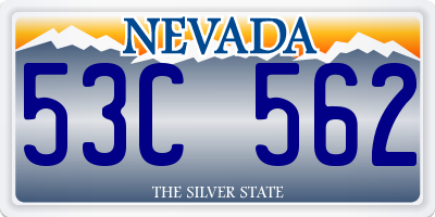 NV license plate 53C562