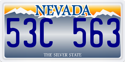 NV license plate 53C563
