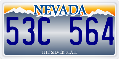 NV license plate 53C564