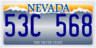 NV license plate 53C568