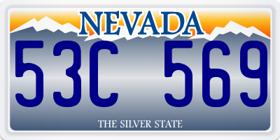 NV license plate 53C569