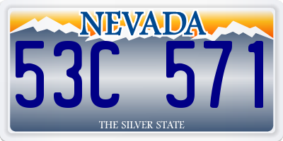 NV license plate 53C571