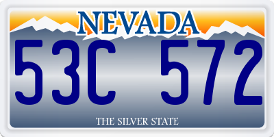 NV license plate 53C572