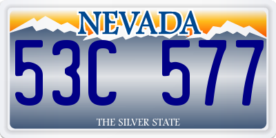 NV license plate 53C577