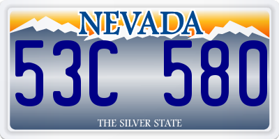 NV license plate 53C580