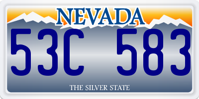 NV license plate 53C583